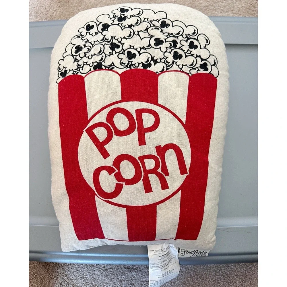 Stratford Home Set Of 2 Movie Pillows. One Says Popcorn & Other Says Ticket